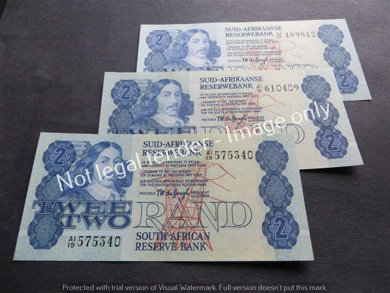 3 x TW De Jongh 4th Issue R2 notes