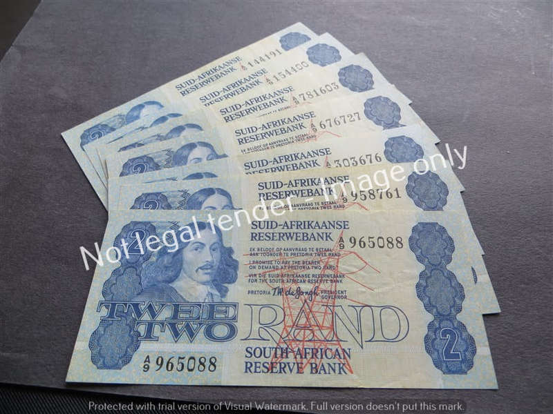 7 x TW De Jongh A9 4th Issue R2 notes