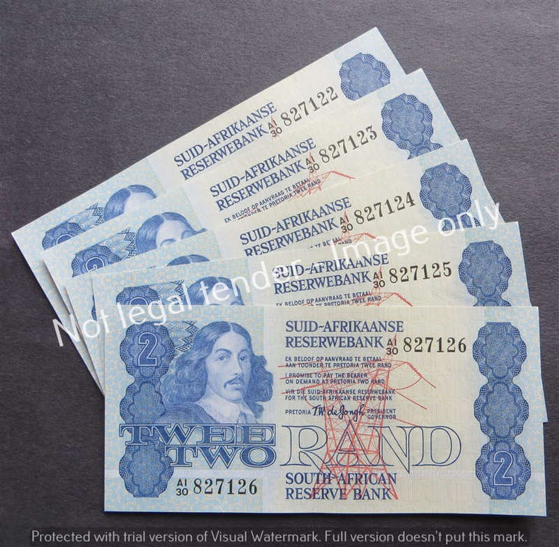 5 x TW De Jongh Cons. No. 4th Issue R2 notes