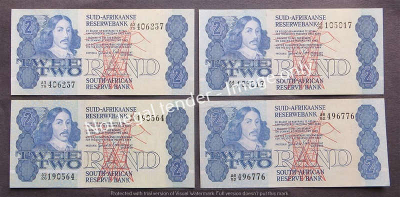 4 x GPC De Kock A3/A4/A5/A6 1st & 2nd Issue R2 notes