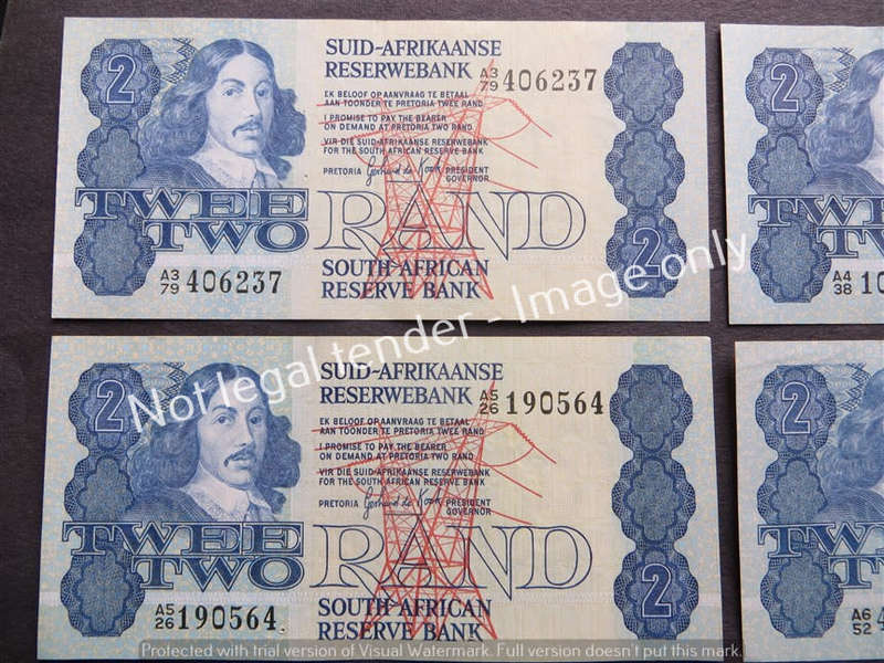 4 x GPC De Kock A3/A4/A5/A6 1st & 2nd Issue R2 notes