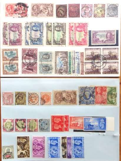 GB / Rhodesia / SA Union Lot on Card - 1 Bid