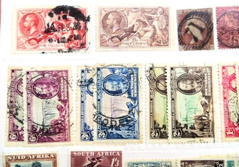 GB / Rhodesia / SA Union Lot on Card - 1 Bid