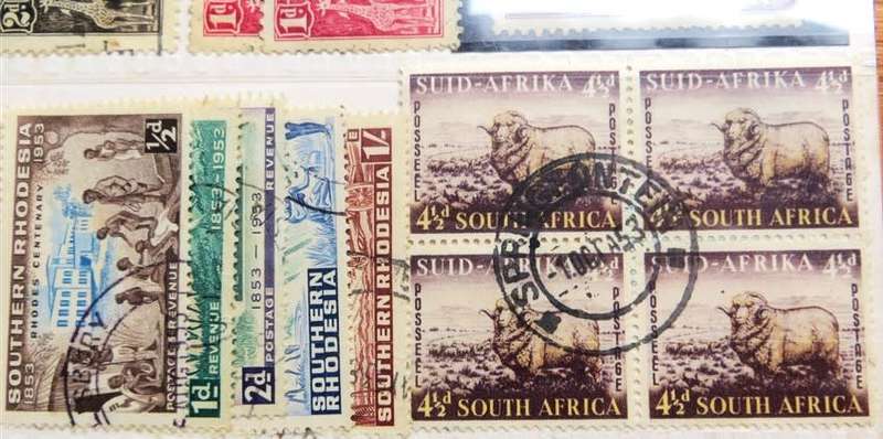 GB / Rhodesia / SA Union Lot on Card - 1 Bid