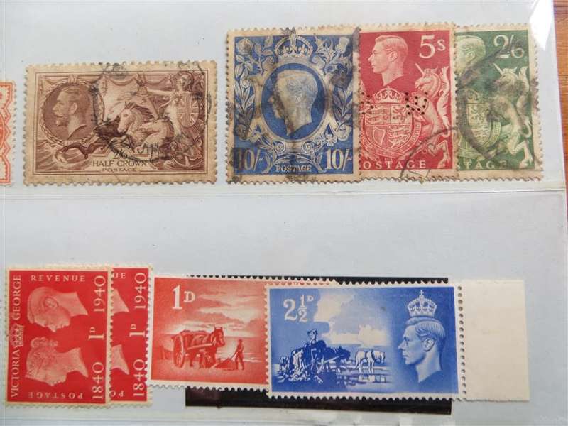 GB / Rhodesia / SA Union Lot on Card - 1 Bid