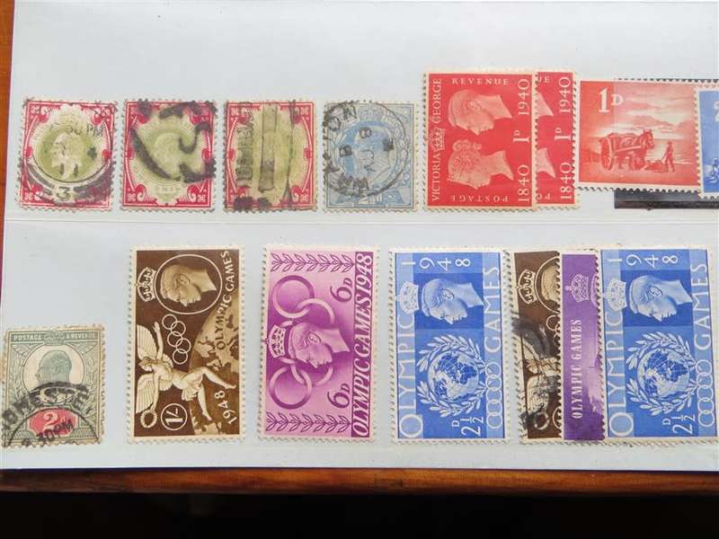 GB / Rhodesia / SA Union Lot on Card - 1 Bid
