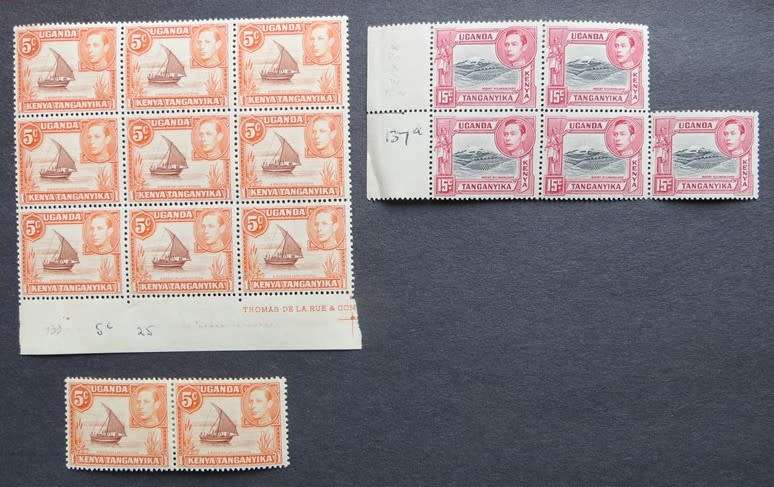 KUT Kenya Uganda Tang 15c & 5C Blocks SG.137a