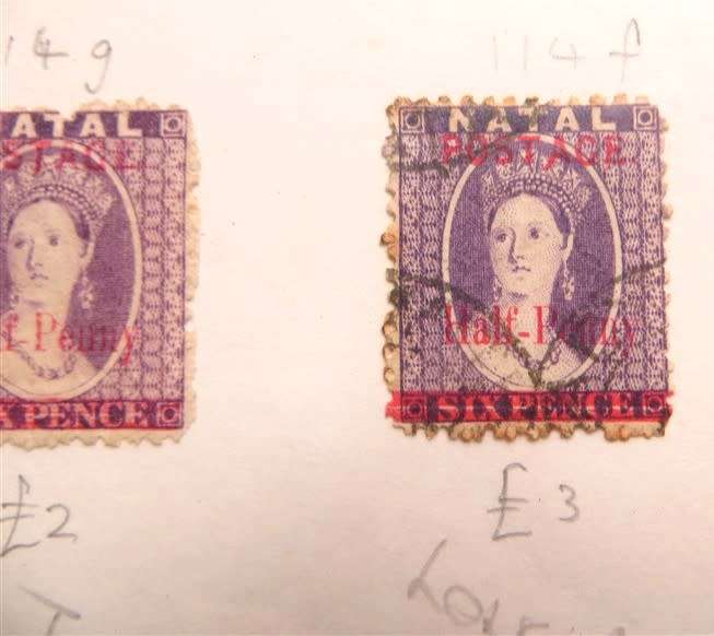 3 x Natal Half Penny Overprint Lot with Varieties