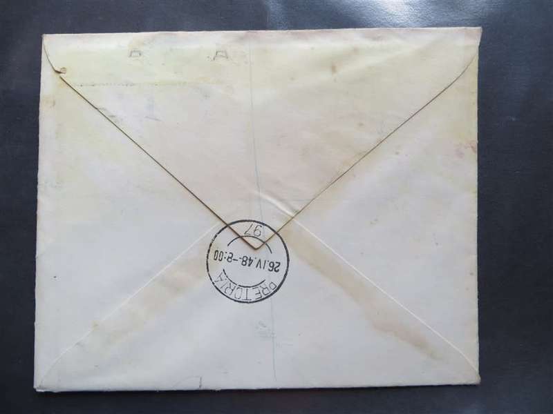1948 South Africa Union Silver wedding FDC with Block of 4