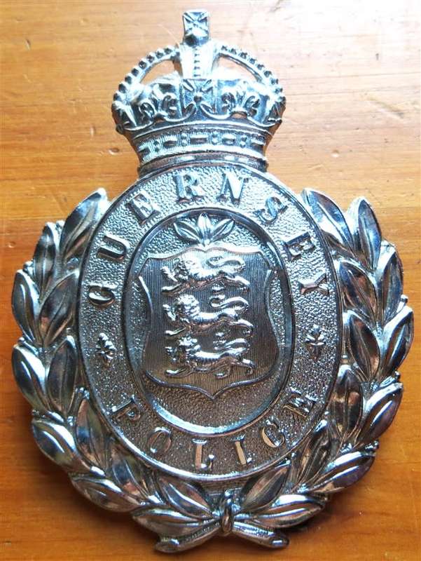 Vintage Large Guernsey Police Helmet Badge