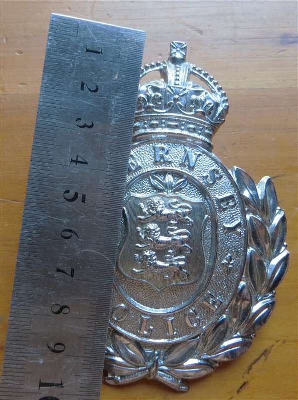 Vintage Large Guernsey Police Helmet Badge