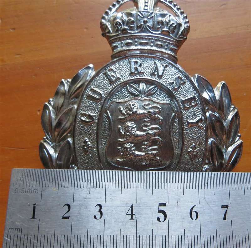 Vintage Large Guernsey Police Helmet Badge