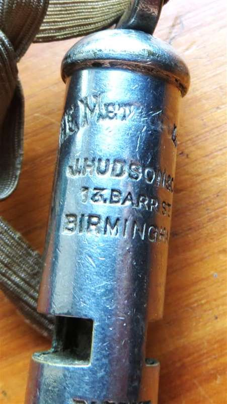 Antique Whistle J Hudson & Co, 13 Barr Street, Birmingham - working