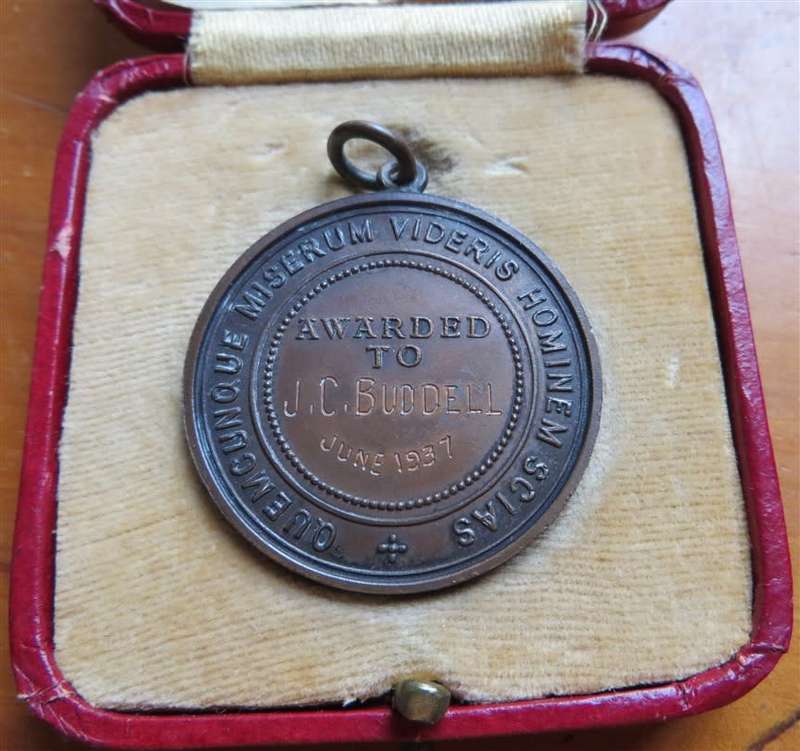 1937 Lifesaving Medal in Box - J.C Buddell