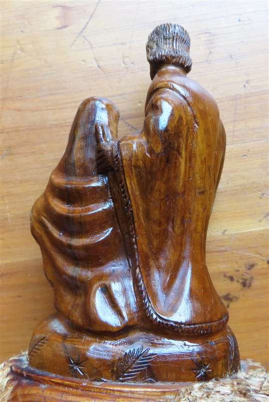 Wood Carving - Baby Jesus , Mary & Joseph - Well done , Below base damaged