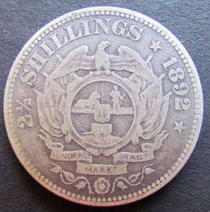 1892 ZAR 2 1/2 Shillings-Catalog Value R900.00 in F ***R1 START*** *** RARE***