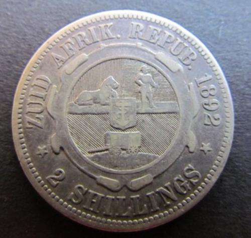 1892 ZAR 2 Shillings-Catalog Value R2500.00 in VF ***R1 START** RARE***