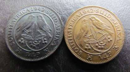 1942 1/4d's in 2 colours - see the condition - ***!!!WOW!!!*** R1 START