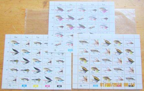 3 x FULL SHEETS - FISHING FLIES - R1 LOW START FOR THE LOT