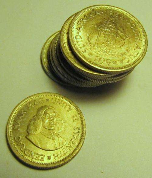 10 X TOP QUALITY 1964 SHILLING/10C-GREAT R1 START ! BID ON EACH COIN !!!!