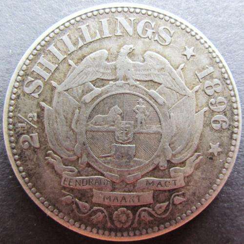 $$ R1 START $$ 1896 Z.A.R 2/6 HALFCROWN  $$** RARE CONDITION **$$