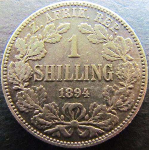 1894 Z.A.R 1 SHILLING - GREAT DETAILS - HIGH VALUE $$$ R1 START $$$