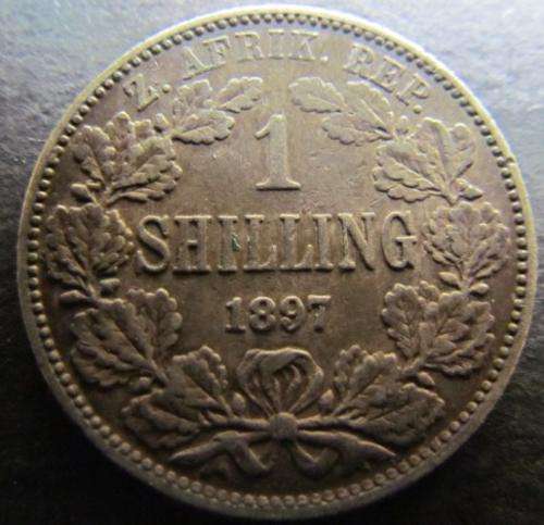 1897 Z.A.R 1 SHILLING - GREAT DETAILS - HIGH VALUE $$$ R1 START $$$