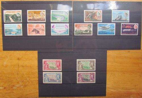 RHODESIA - 3 X MINT SETS ON CARDS - TOP CLASS  **$^ R1 START ^$**