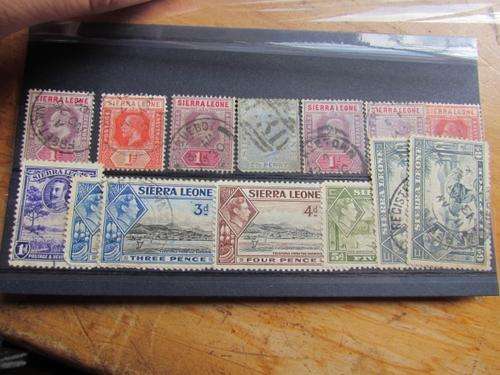 SIERRA LEONE ASSORTED EARLY STAMPS ON CARD $$ R1 START $$