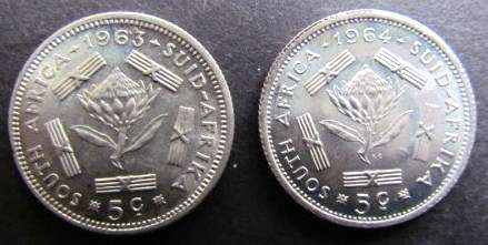 $R1 START$ 1963+1964 SILVER 5C **Uncirculated** Bid per Coin to take both