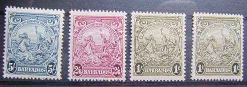 **R1 START** Barbados - 5 Shillings + 2/6 + 1/ - Mint