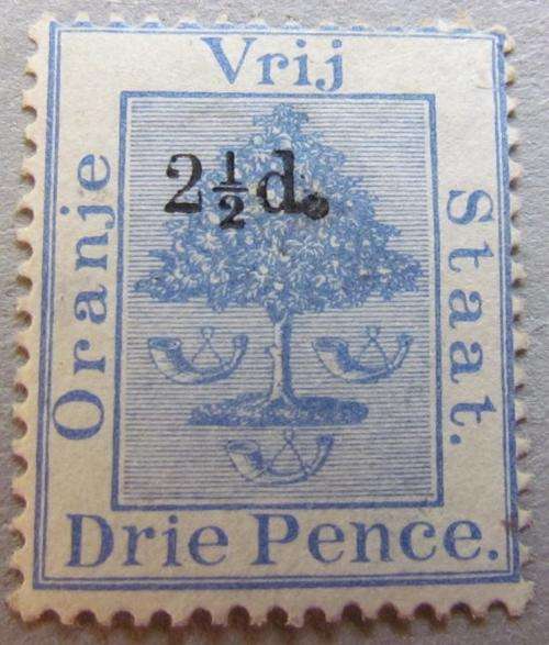 OFS 2 1/2d Mounted Mint "WITH LARGE OVERSIZED STOP"