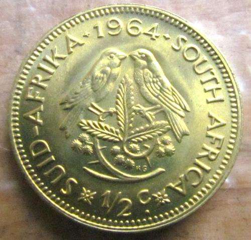 1964 1/2C - UNCIRCULATED - R10.00 START PER COIN - 20 AVAILABLE