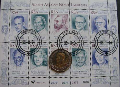 WOW R1 - NOBEL LAUREATES STAMP SHEET + 90TH MANDELA COIN!!!!!!