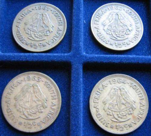 3 X SETS OF 1961,1962,1963,1964 COINS - 1 x set per bid - R1 Start per set !!!!!