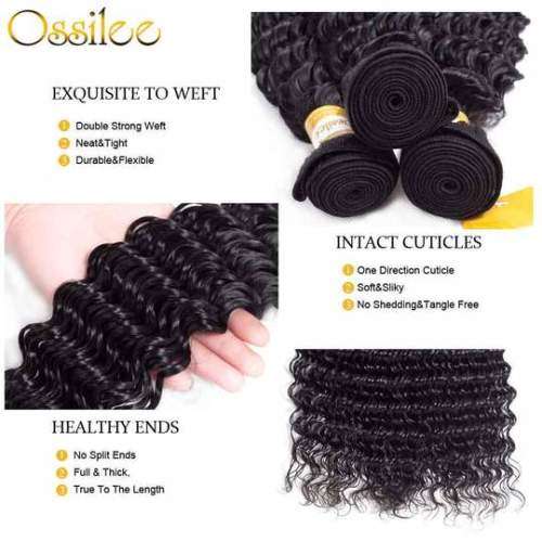 Grade 10A Brazilian Hair Deep Wave Black 100% Human Hair Weave 3 bundles ( 8inch ) upgradeable