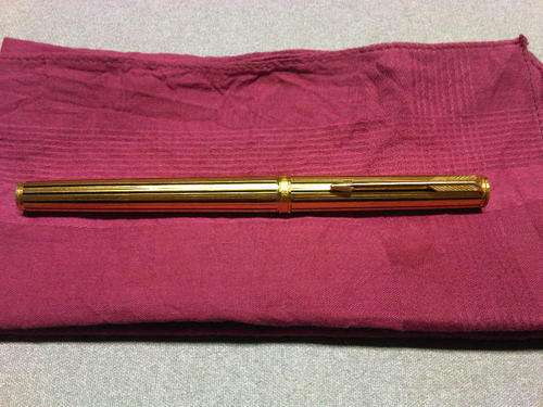 1980's gold plated parker pen with black striping
