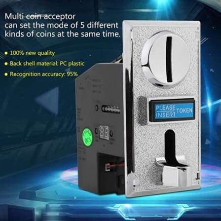 Coin Acceptor, Multi Coin Acceptor Selector Slot for Arcade Game Mechanism Vending Machine