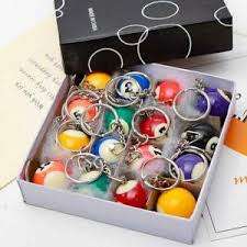 Billiard Ball Keychain Box 16 Piece
