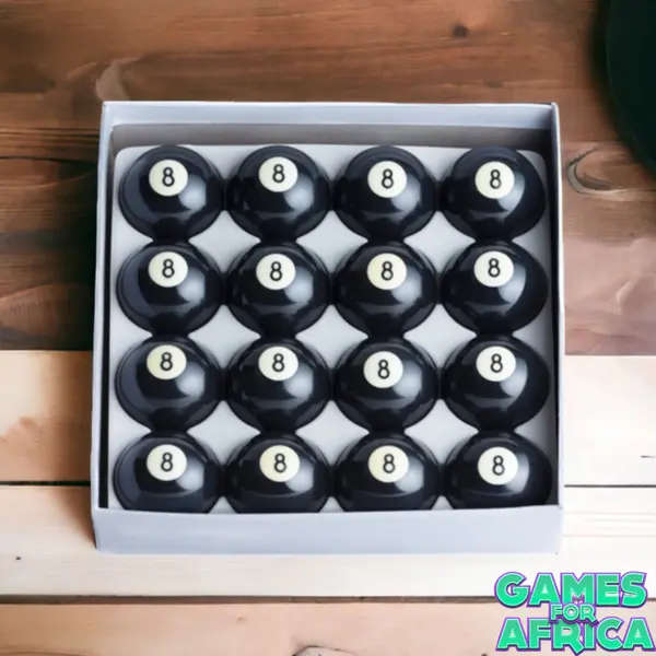 Pool Ball BLACK 8 Replacement (Box 16 Piece)