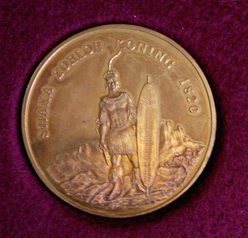 92.5% Sterling Silver Medallion "Shaka Zulu King 1820"