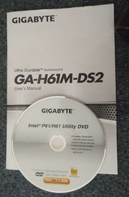 GA-H61m Motherboard with Intel Pentium G860 CPU and 4gig ram, Screen, 160 gig drive