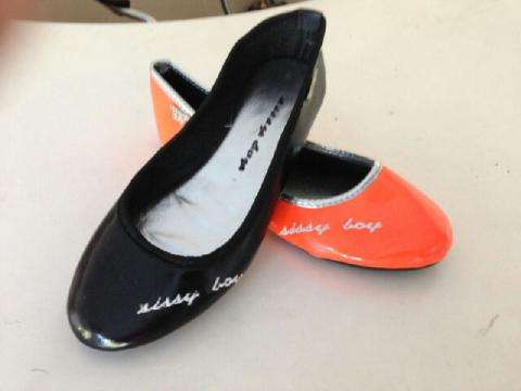 SISSY BOY PATENT BLACK AND ORANGE