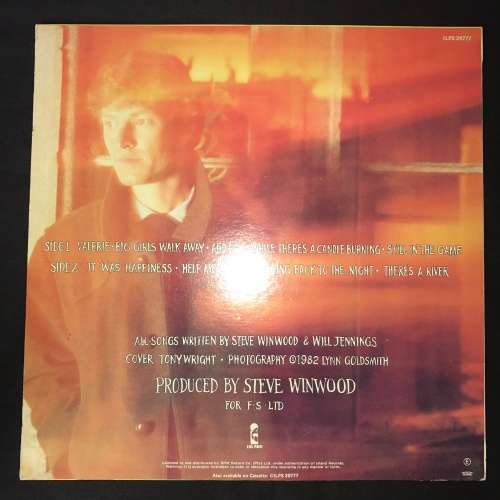 Steve Winwood - Talking Back To The Night (LP) Vinyl Record (3rd Album)