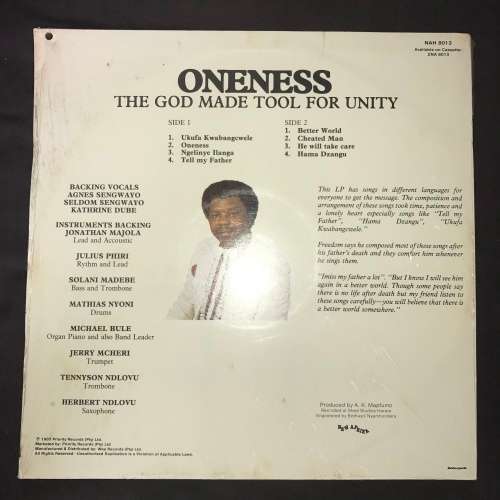 Freedom Sengwayo - Oneness (LP) Vinyl Record