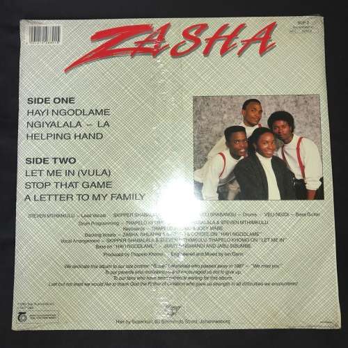 Zasha - Hayi Ngodlame (LP) Vinyl Record (3rd Album) SA Artist