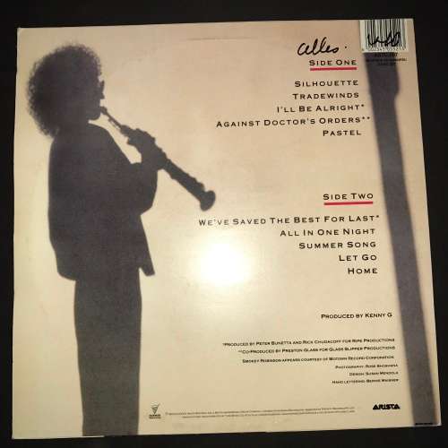 Kenny G - Silhouette (LP) Vinyl Record (5th Album)