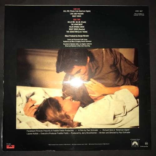 Giorgio Moroder - American Gigolo (Original Soundtrack Recording) (LP) Vinyl Record