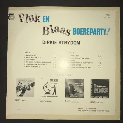 Dirkie Strydom  - Pluk en Blaas Boereparty (LP) Vinyl Record