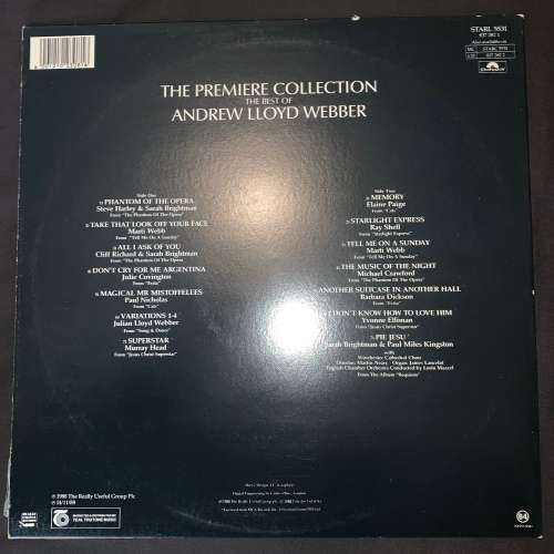 Andrew Lloyd Webber - The Best Of Andrew Lloyd Webber (LP) Vinyl Record